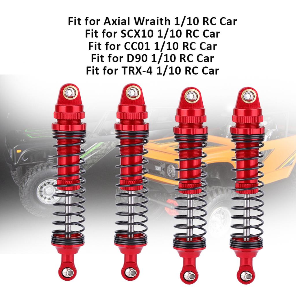 4pcs Aluminium Alloy Red RC Shock Absorber Accessory Fit for SCX10 D90 1 10 RC Crawler Car
