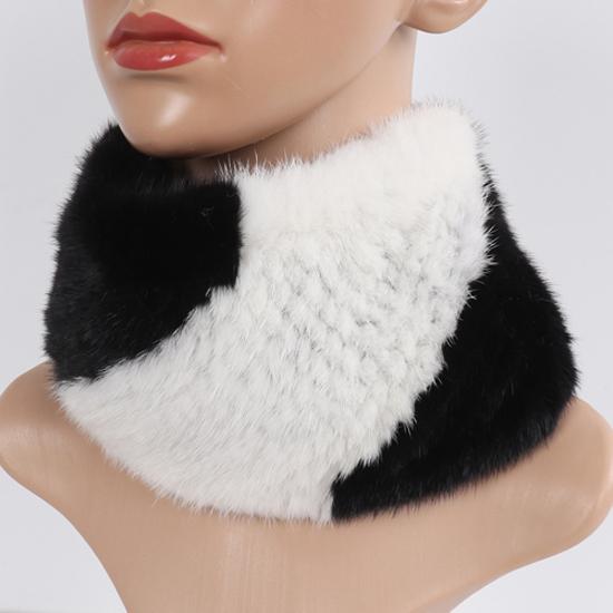 Новые женские зимние шарфы из натурального меха норки, повязки на голову, эластичный вязаный шарф из натурального меха норки, толстая теплая женская меховая шаль с кольцом