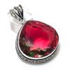 Bi-Color Tourmaline Gemstone 925 Sterling Silver Jewelry Pendant 2.05"