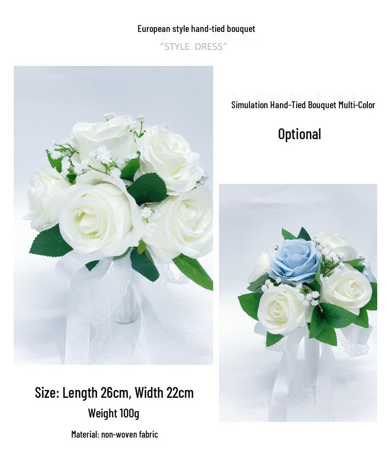 Свадебный букет из искусственных европейских роз на заказ для свадеб, фотосессий и Дня святого Валентина