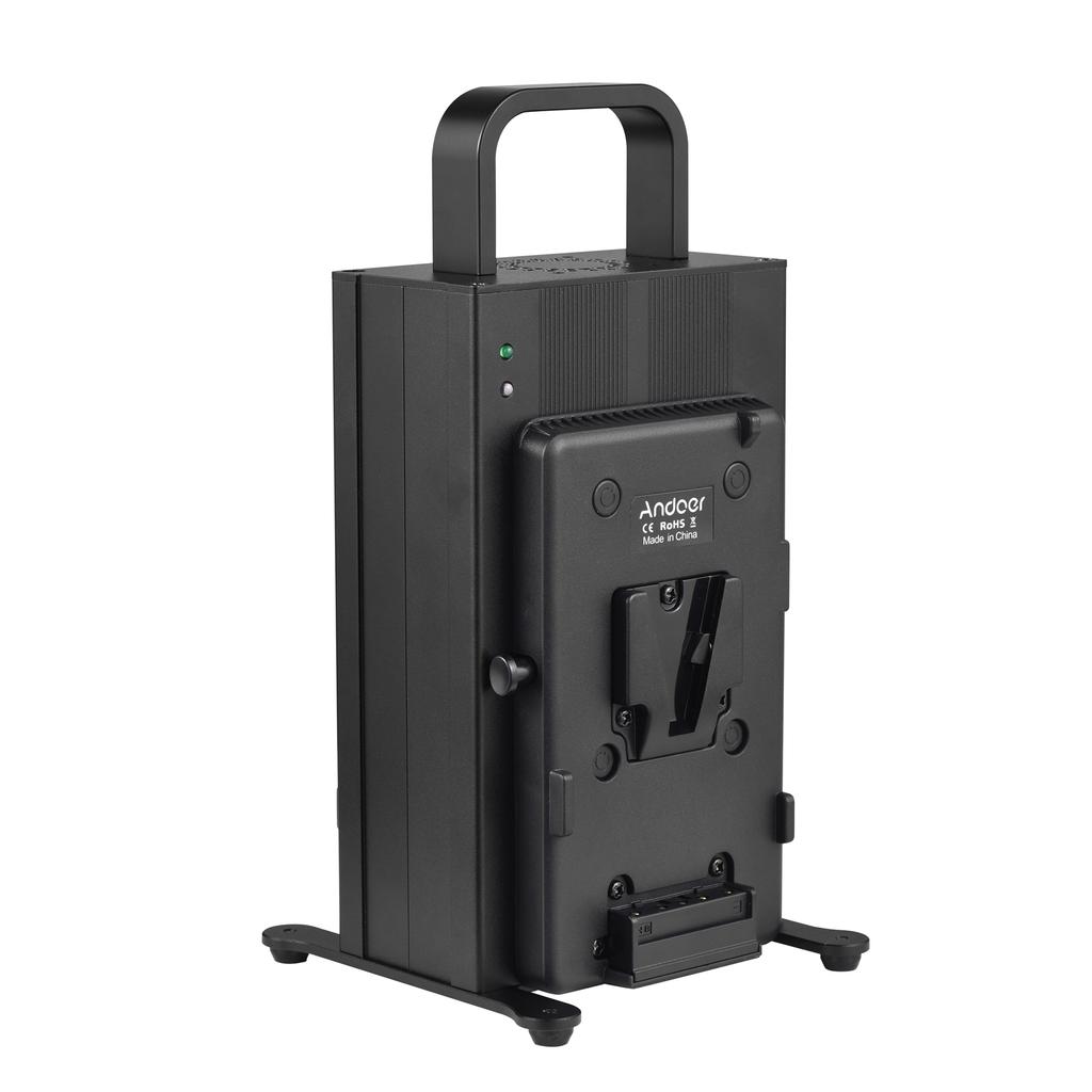 Andoer Зарядное устройство с V-образным креплением, двухканальное зарядное устройство с V-образным креплением, быстрая зарядка для 14,4/14,8 В.