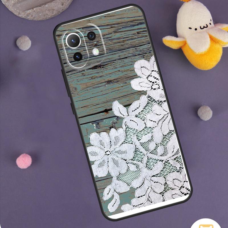 Западный деревенский кружевной чехол из амбарной древесины для Xiaomi 15 14 Ultra 13T 14T 15T 17 Pro Max POCO F8 Ultra F5 F6 F7 X5 X6 X7 Pro