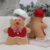 Holiday Polyester Gingerbreads Doll Decorative Pillow With Polyester Filling for Winter Comfort
