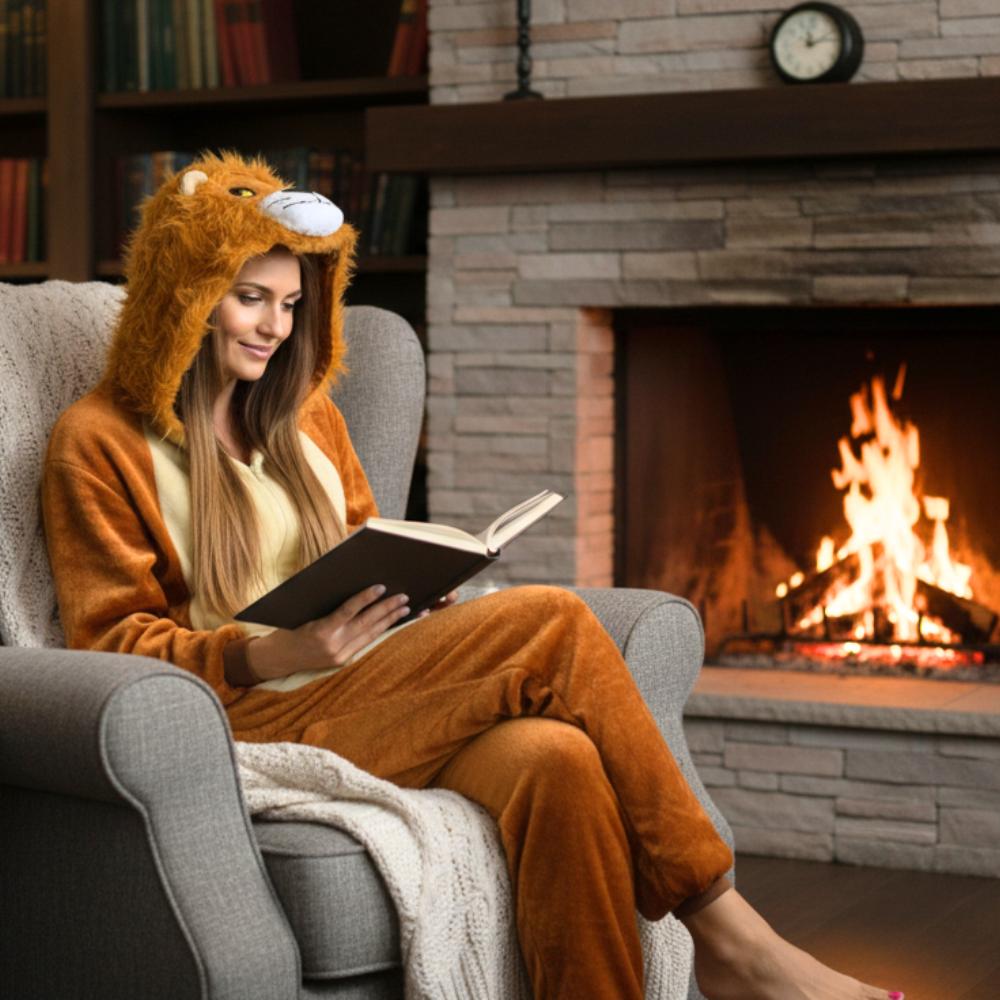 Warm men's pajamas lion kigurumi adult onesie jumpsuit m Onesie Lion Costume - S