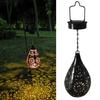 Outdoor Lantern IP44 Waterproof Light-control Hollowed-out Iron Art Solar Powered