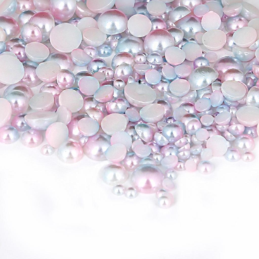 3mm-8mm Colorful Half Round Flatback Pearl Beads for DIY Jewelry Making Accessories