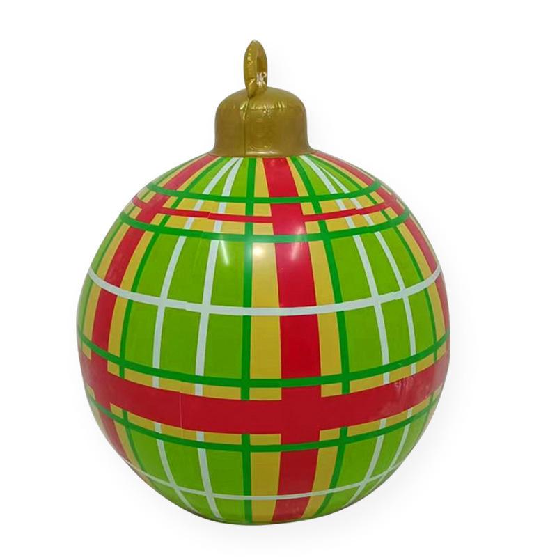 60 см Рождественский надувной шар, украшенный шаром из ПВХ, гигантские большие шары, елочные украшения, игрушечный шар без светового украшения