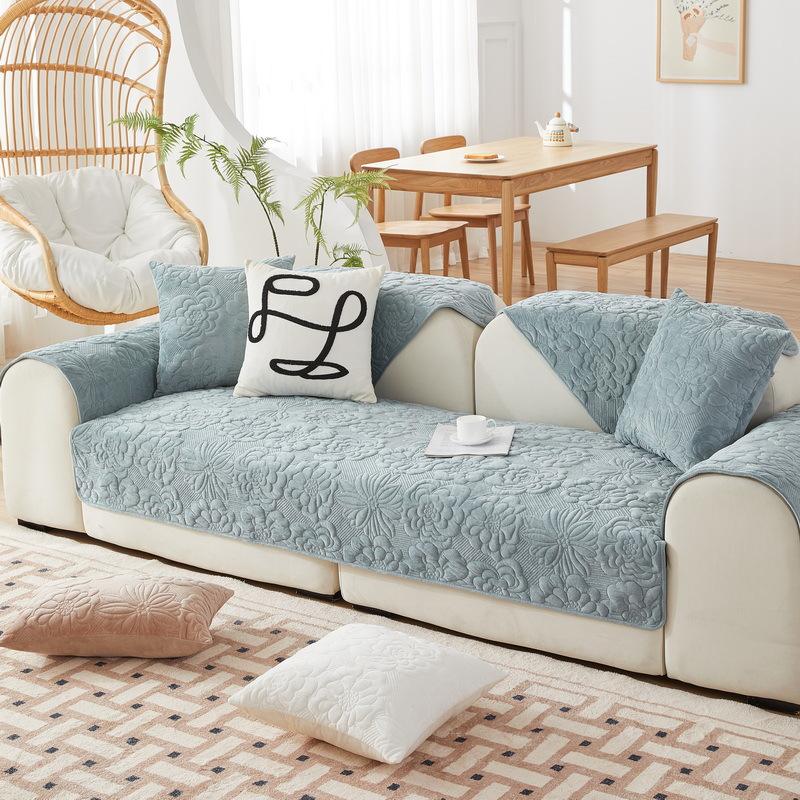 Simple Winter Sofa Cushion Winter Super Soft Short Plush Seat Cushion Cushion Cover Towel Sofa Cover Non-Slip Thickened