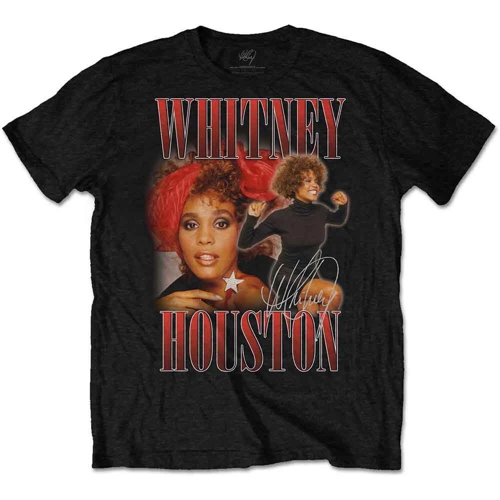Мужская футболка Whitney Houston -S- 90-е Данина уважения Черная