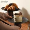 KEMORELA Деревянная подставка для торта из акации на ножке, дисплей для десертов для свадеб, дней рождений, поднос для кексов, поднос для торта на Хэллоуин и Рождество