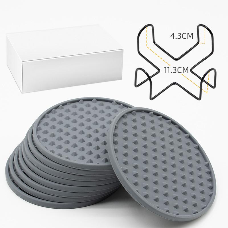 New silicone coaster, high temperature resistant and non-slip desktop thermal insulation mat, teacup mat, round coaster.