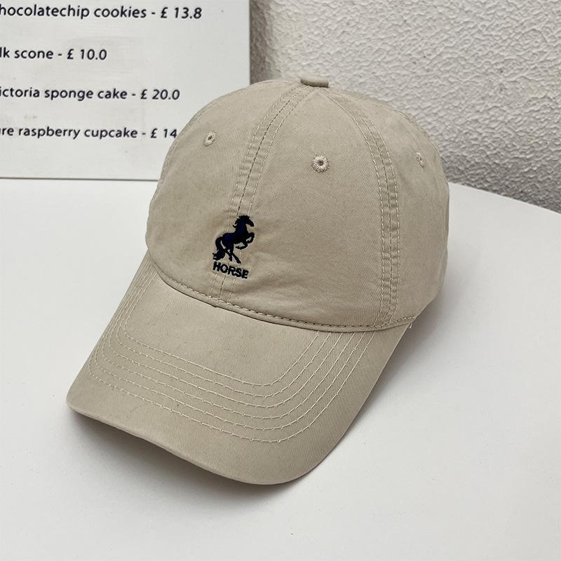 Pony letter embroidered baseball cap for women and men, simple and versatile for spring and summer, wide brim sun hat that makes the face look