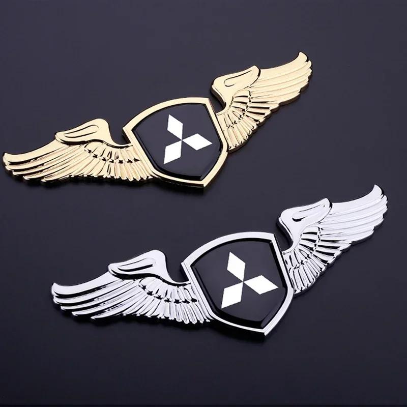 cwznhv1 for Mitsubishi ASX Lancer Cordia Pajero Outlander Eclipse Galant Mirage Metal Chromed Front Hood Emblem Badge Sticker for Car