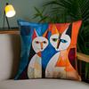 Классический Кот Пикассо Масляный Подушка-Подушка Мягкий Короткий Плюш Двусторонний Принт Домашний Декор Машинная Стирка Наволочка Подарок