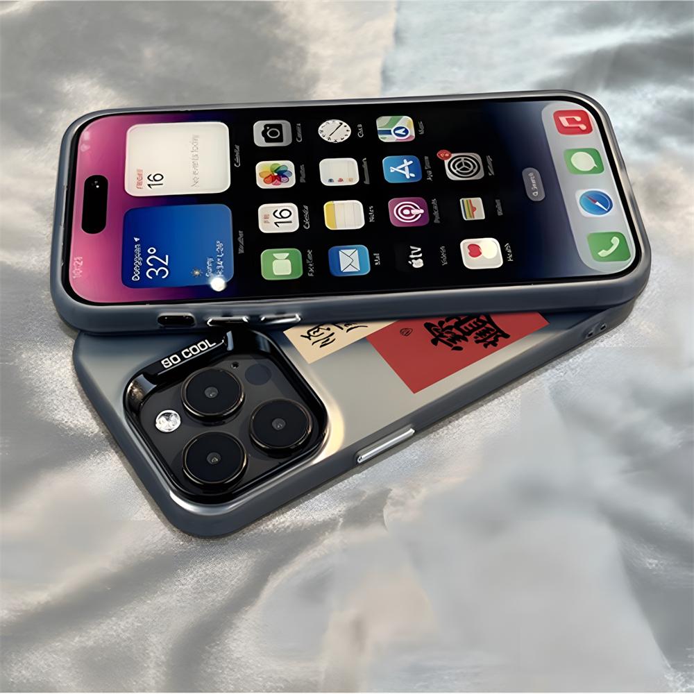 Чехол для телефона с китайским иероглифом для iPhone 16 Pro Max 15 14 13 12 11 16E Двухслойный IMD Жесткий Пластиковый Чехол