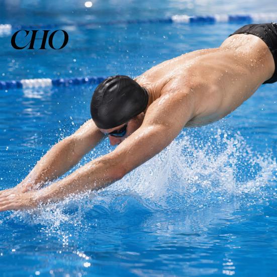 Lightweight Swimming Cap Adults Silicone Cap, Waterproof Non-slip Elastic Pool Swim Hat, Men Comfortable Women Ear Protection Bathing for Short