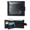 Черный мужской кошелек из натуральной кожи с блокировкой RFID и карманом для монет на молнии, мужской кожаный кошелек