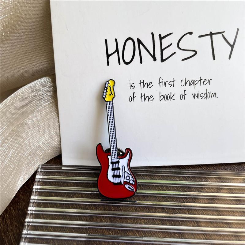 Креативная эмалированная брошь в виде музыкального инструмента, рок-оркестр, скрипка, гитара, бас, значок, булавки для одежды, детские подарки, ювелирные изделия