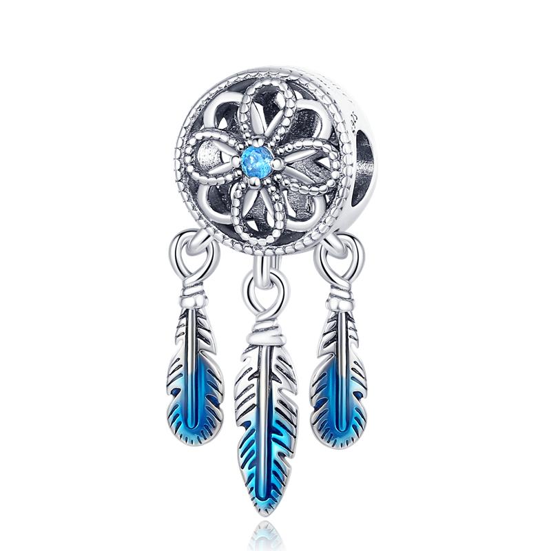 Silver S925 Blue Series Beads Fit Bracelet Bangle Diy Original Design Star Moon Galaxy Charms For Jewelry Make