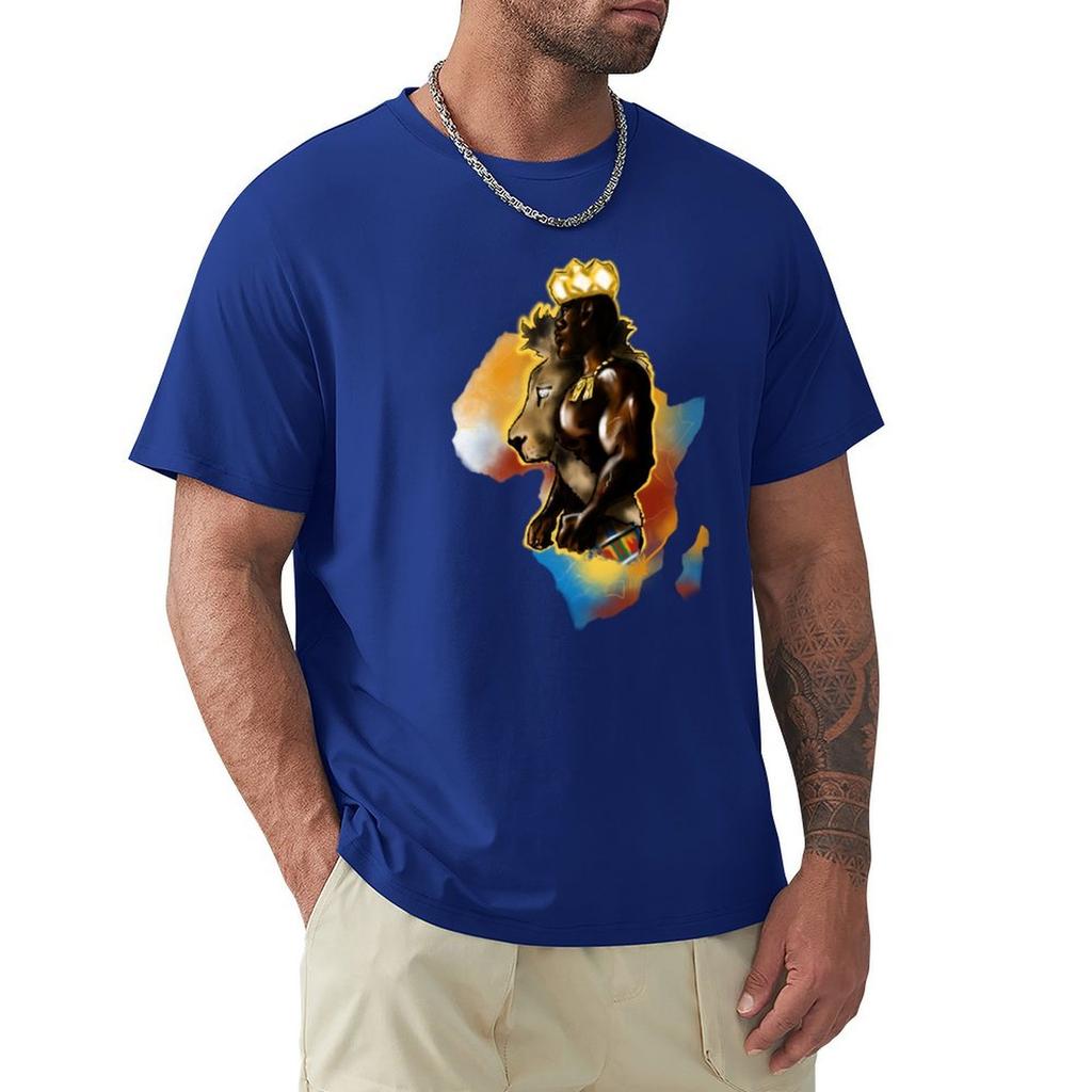The African King T-Shirt Anime Summer Top Mens Graphic T-Shirts Big And Tall
