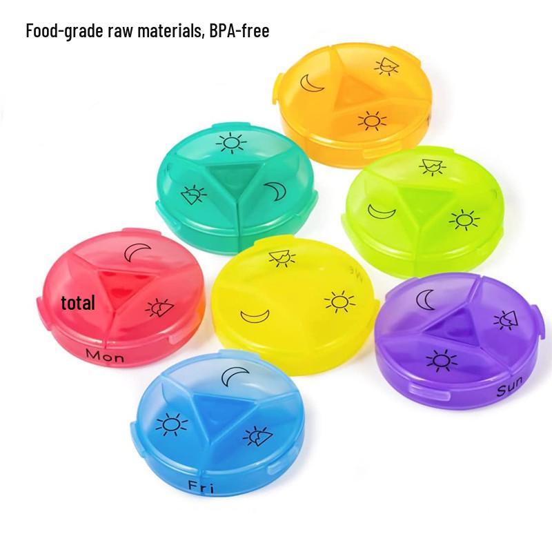 21-Compartment Rainbow Weekly Pill Organizer for Elderly – Travel-Friendly and Health-Focused.