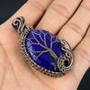 Tree Of Life Blue Sapphire Pendant, Handmade Gemstone Pendant, 999 Copper Wire Wrapped Pendant Antique Jewelry, For Engagement Gift