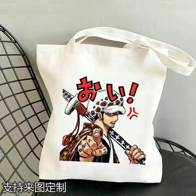 Японский мультфильм комиксы One Piece Студенческая холщовая сумка Большая вместимость Сумка для учебы Сумка через плечо в стиле аниме 0029
