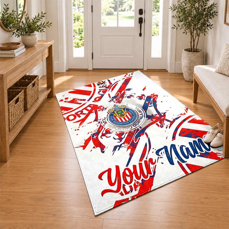 Deportivo guadalajara Custom Name Personalized Rug Non‑Slip Doormat Floor Carpet Housewarming Birthday Gift for Family Friends