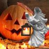Смола, высота 7,87 дюйма, фигурка призрака с фонарем, для украшения сада и двора