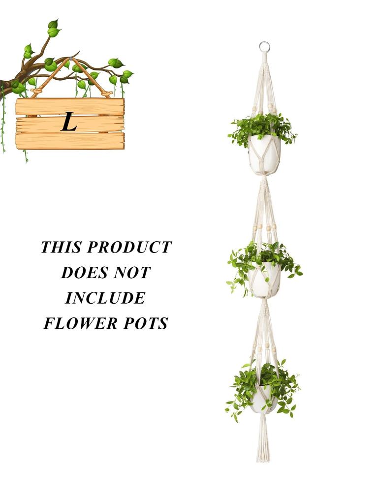 Handmade Hanging Plant Macrame Plant Hanger Flower Pot Planter Hanger Wall Decor Courtyard Garden Hanging Planter Hanging Basket