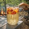 PC Striped Drink Pitcher Transparent Drop Resistant Cold Water Kettle Heat Resistant Large Capacity Juice Jug Dinning Table