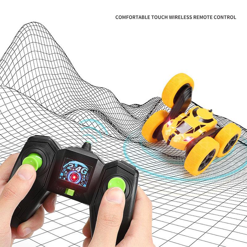 Children's Rc Remote Control Double-sided Stunt Car Toy 2.4G Tumbling and Rotating Off-road Climbing Four-wheel Drive Dump Car