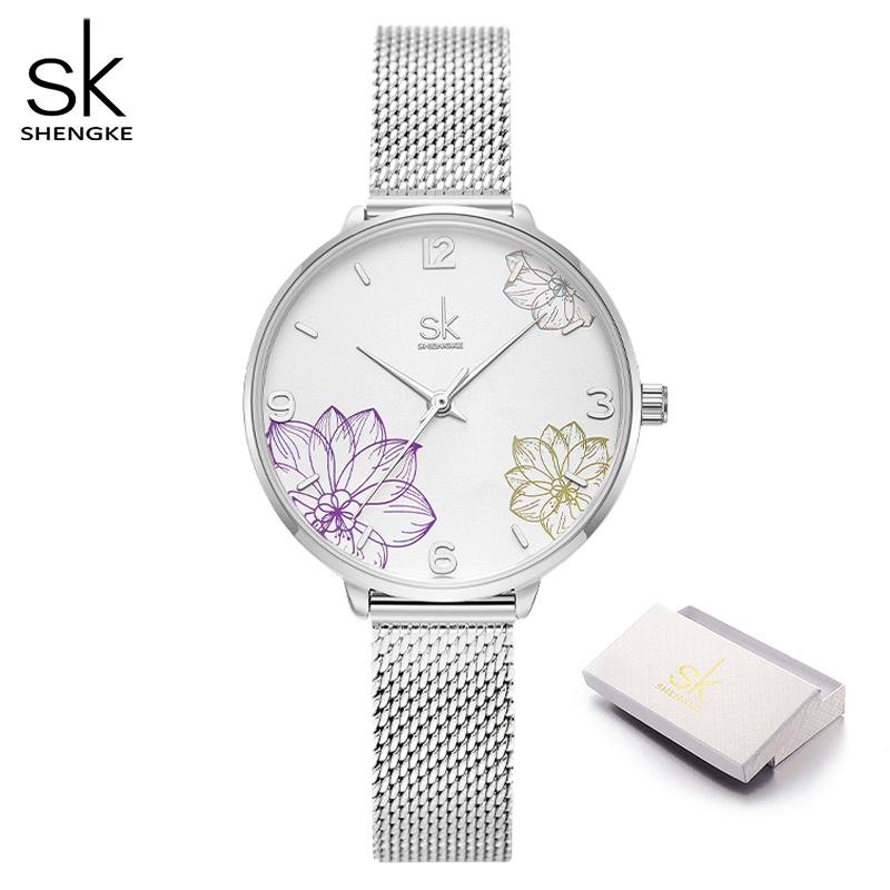 SHENGKE Женские кварцевые часы в оригинальном стиле, часы наручные женские от ведущего бренда, лучший подарок, часы для жены, друга, семьи