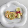 Self Deprecating Bear 10cm Doll Apple Bib Accessories Soft Cotton Plush Gift for Kids Display Shelf