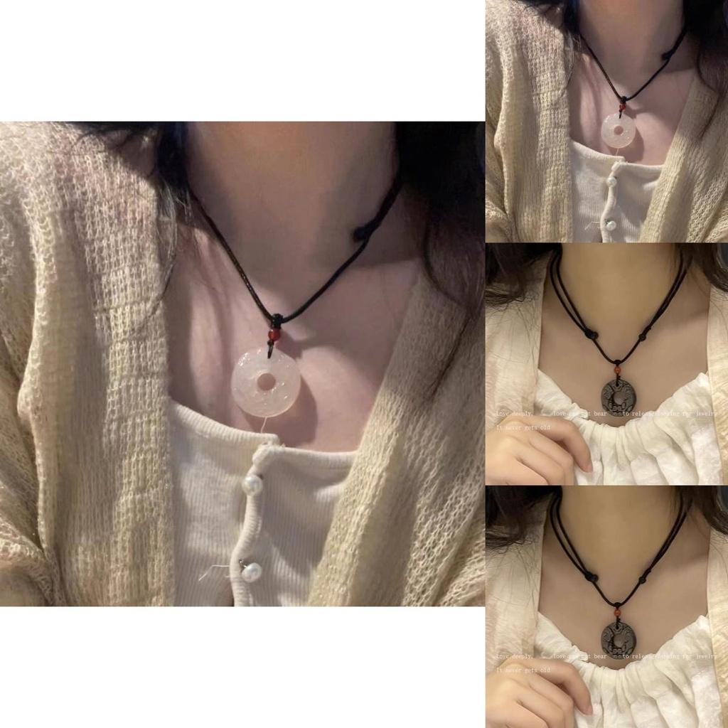 Ожерелье Пиксю из смешанных материалов с пряжкой мира, форма животного/зодиака, стиль О-цепи, этнический модный аксессуар