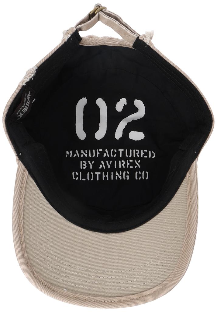 AVIREX Work Distressed and Vintage Beige Cap, Finish,