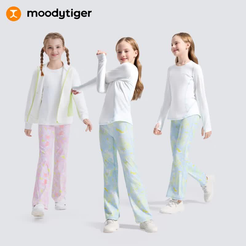 Девочковые мягкие эластичные расклешенные спортивные брюки Moodytiger