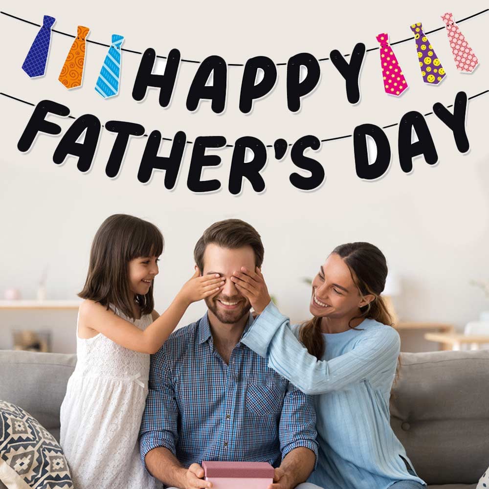 Festival Father's Day Letter Banner Paper Father's Day Ornament Tie Hanging Banner  Party Favors