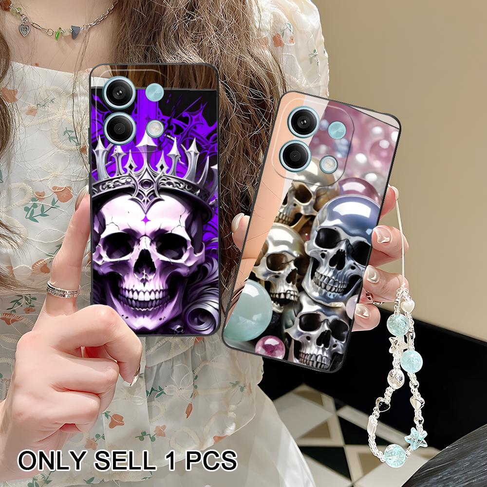 Silver Skull Matte TPU Mobile Phone Case for POCO M7 M6 M5 M4 M3 X7 X6 X5 X4 X3 Pro GT 5G Colorful Printing Cover