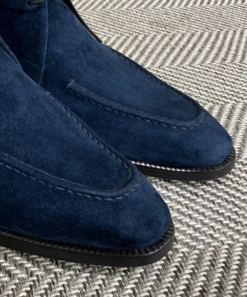 Joenshoe Holst Suede Chukka Boots Dark Navy