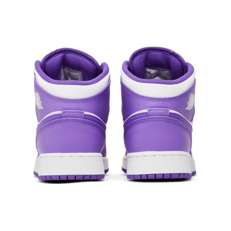 Кроссовки Air Jordan 1 Mid GS Purple Venom для детей Белые DQ8423-511