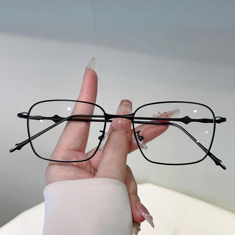 Винтажные квадратные оптические оправы Мужские Классическая мода Очки без диоптрий Женские Новые Трендовые Ретро Дизайнерские Очки