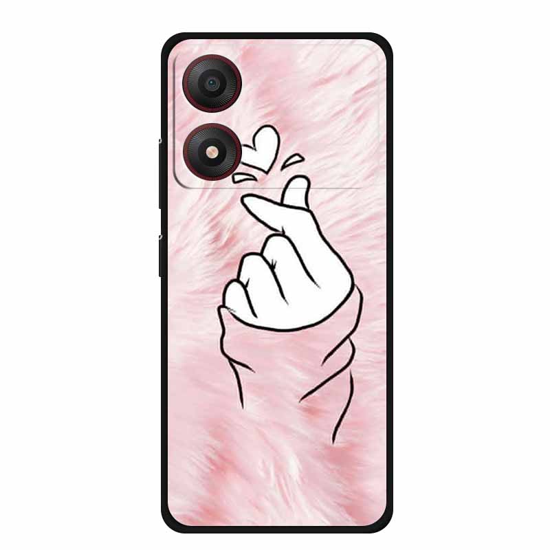 For ZTE Blade A34 4G Case Soft Silicone TPU Lovely Painted Back Cover for ZTE Blade A 34 Black Bumper for BladeA34 Protector Cat