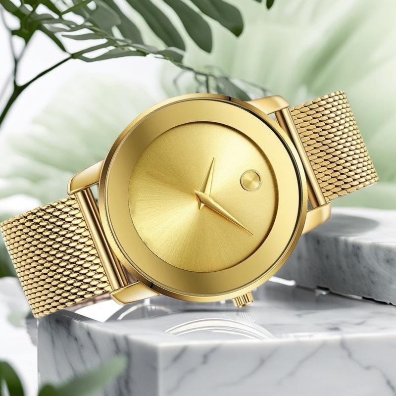 Роскошные наручные часы бренда MISSFOX Минималистичные модные кварцевые часы Классический дизайн Водонепроницаемые часы из нержавеющей стали с сетчатым браслетом