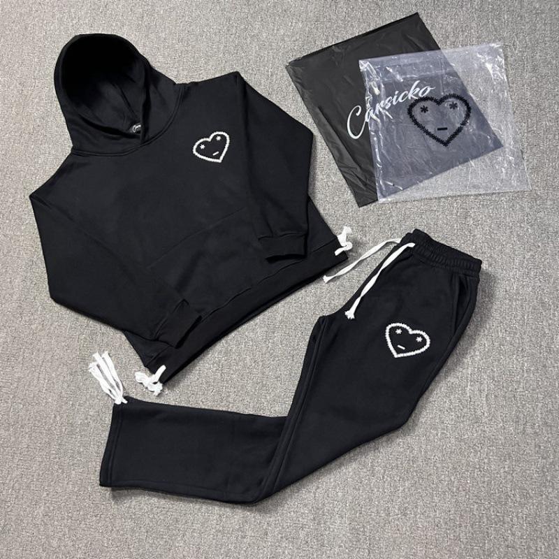 Набор худи и штанов Carsicko Love Heart из флиса - Зимний стиль Хип-хоп