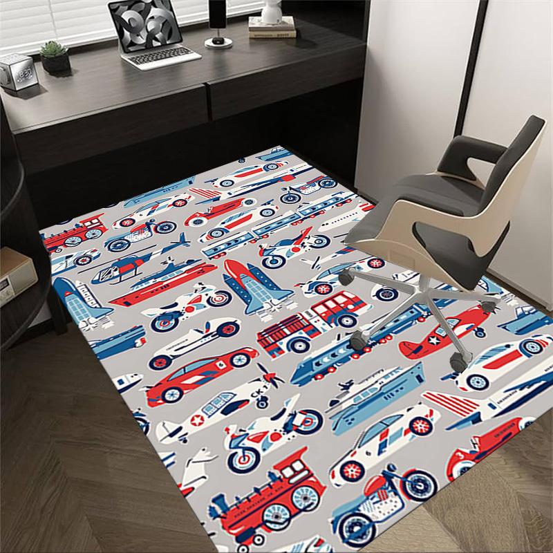 1PC Transportation Vehicles Extra Large Non-Slip Floor carpet, Office, family, bedroom, Studio - Large Area Rug Indoor Rugs, Vibrant Colors-W306