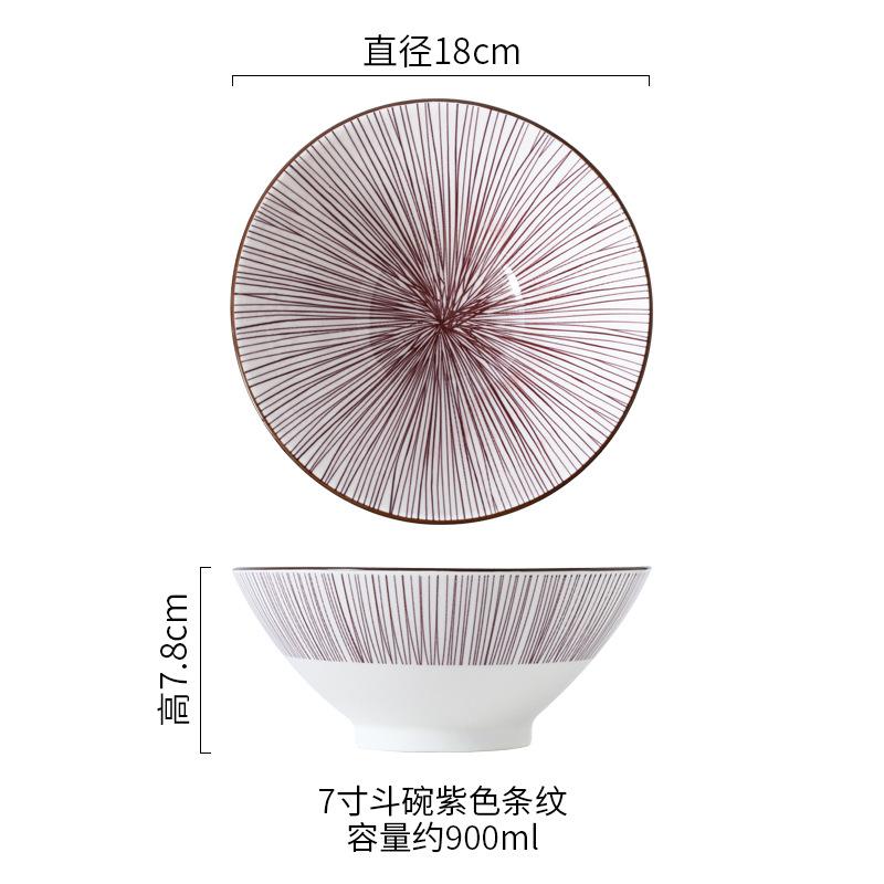 7-дюймовая японская миска для рамена керамическая подглазурная креативная миска для супа с лапшой для дома, ресторана