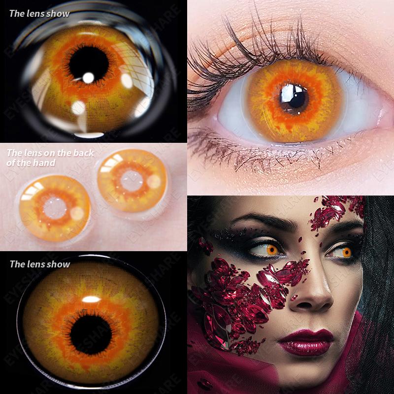 1Pair Anime Color Contact Lenses for Eyes Yearly Red Lenses Black White Lenses Halloween Eye Lens Cosplay Eye Contacts