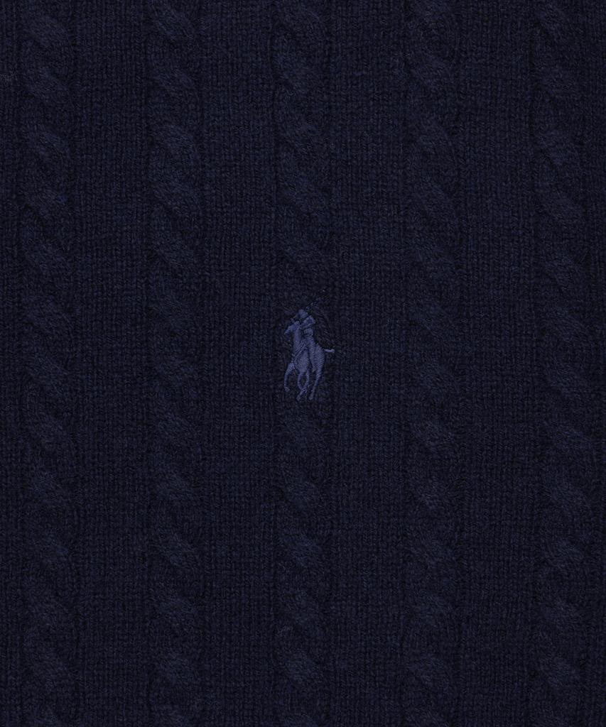 POLO RALPH LAUREN Cable Knit Wool Cotton Sweater - Blue