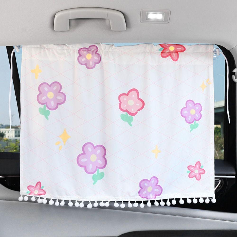 Suction Cup Cartoon Car Curtain Panda Car Blackout Curtain Cute Car Sunshade Curtain Side Window